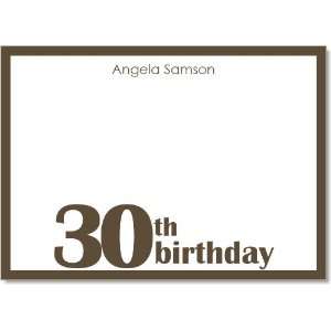 30th Birthday Brown And White Thank You Notes Health 