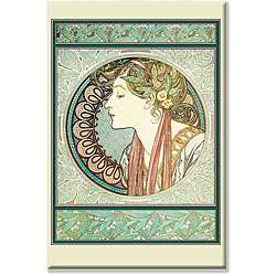 Alphonse Mucha A Womans Profile Gallery wrapped Canvas Art 