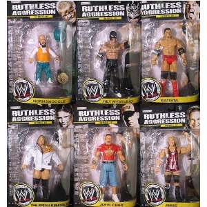  RUTHLESS AGGRESSION 38 COMPLETE SET OF 6 WWE TOY WRESTLING 