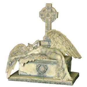  Gothic Weeping Angel Lying on a Casket Fantasy Sculpture 