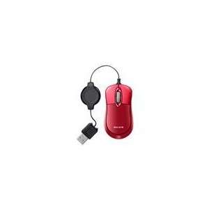  BELKIN F5L016 Red Wired Optical Retractable Travel Mouse 