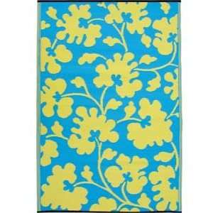  Oslo Outdoor Rug in Turquoise and Lemon
