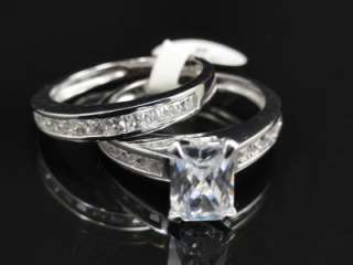 5ct Brilliant Cut Engagement/Wedding Ring Set, Size 8  