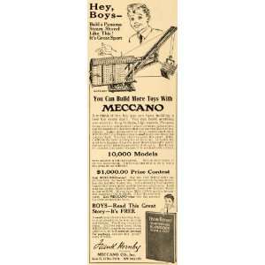  1915 Ad Meccano Co. Panama Steam Shovel Toys Vintage 