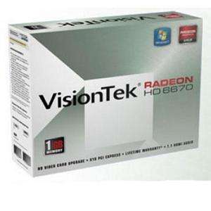 Visiontek Radeon HD6670 Video Card 1GB DDR5 PCIe Low profile HDMI DVI 
