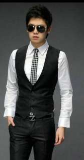 2011 Mens Fashion New Korean Slim Fit Vest Gray 2456  