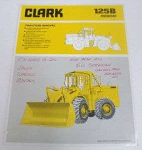 Clark 1977 125B Michigan Tractor Shovel Specs Brochure  