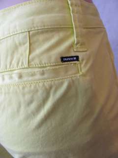 New HURLEY Lowrider Bright Yellow Denim Shorts Sz 0 NWT  