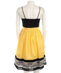 Liz Claiborne Yellow/ Black Empire Waist Sundress  