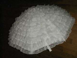 32 White Lace on silk bridal or baby shower umbrella  