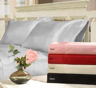 Luxury Soft Satin Silky Sheet Set Fitted New 12 Colors  