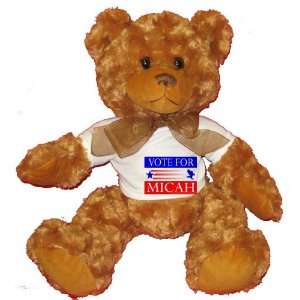  VOTE FOR MICAH Plush Teddy Bear with WHITE T Shirt Toys 