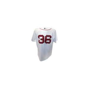  Kevin Cash #36 Red Sox 2010 Game Worn White Jersey (48 