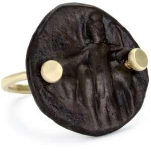 Renee Garvey Ancients 10k Gold Nail Head Band and Ancient Coin Ring 