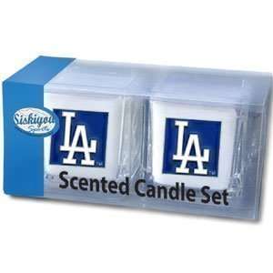 Los Angeles Dodgers 2 pack of 2x2 Candle Sets   MLB Baseball Fan 
