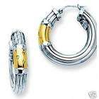 EE 18k Gold Hoop Sterling Diamond Designer Earrings