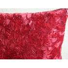 The HomeCentric Red Hot Satin Ribbon   18x18 Inches Throw Pillow 