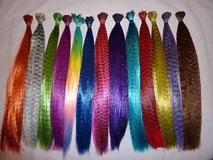 13 Long Grizzly SYNTHETIC FEATHER Hair EXTENSION *COLORS* + 100 BEADS 