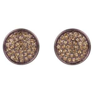    Lovely Chocolate Brown and Topaz Crystal Pave Earrings Jewelry