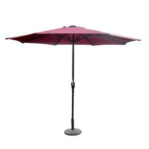  9 ft Red Wine Aluminum Patio Umbrella with Crank Patio 