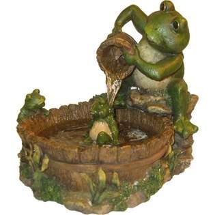 Alpine Mother Frog Bathing Family Fountain 