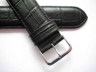 Pierre Cardin black alligator leather watch band 28 mm  