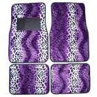 Unknown Purple Leopard Animal Print Front And Rear Carpet Car Truck 