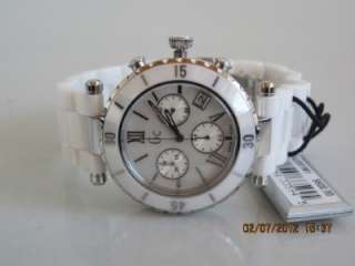   Collection G43001M1 Womens Diver Chic White Ceramic Chronograph Watch