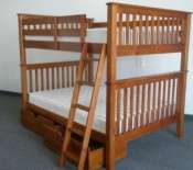 FULL OVER FULL BUNK BEDS + TRUNDLE EXPRESSO bunkbed bed 798304076455 