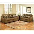   fabric upholstered sofa and love seat set with square curved arms