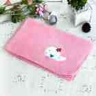 Blancho Bedding [White Whale   Pink] Embroidered Applique Coral Fleece 