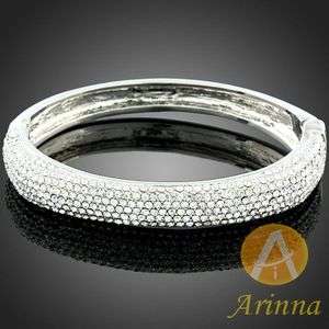 ARINNA swarovski crystal white gold GP bangle Bracelet  
