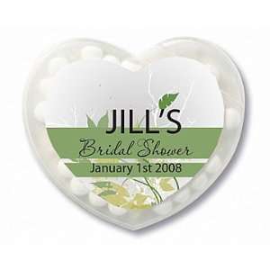 Wedding Favors Green Falling Leaves Design Personalized Heart Shaped 