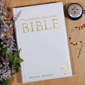  White Personalized Childrens Catholic Bible Baby