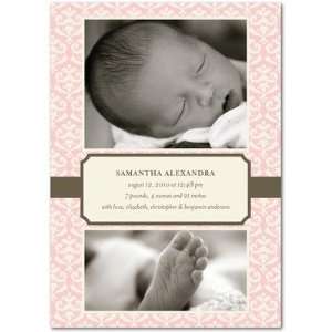    Girl Birth Announcements   Carousel Crest Carnation By Dwell Baby