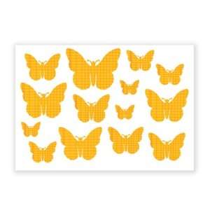  Yellow Graph Butterfly Rub Ons (Studio Calico) Arts 