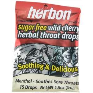  Herbon   Herbal Throat Drops Sugar Free Wild Cherry   15 