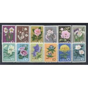  Japan Postage Stamps Flower Issue Specimen Mihon Mint Non 