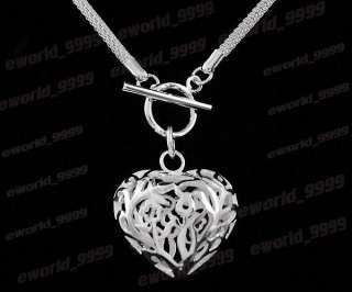 Heart shape Jewelry Necklace Earring Sets silver S098E  