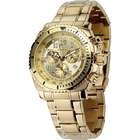  Gold Dial 18k Gold Plated Stainless Steel Dress Date Watch 0619