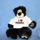 SHOPZEUS Plush Black Teddy Bear (Thumples) toy with I Love Panda