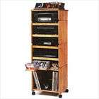 Wood Technology Modular Hardwood Oak CM 1 Audio Rack Storage (2 Pieces 