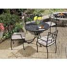 Home Styles 5pc Outdoor Dining Set with Tile Top Table in Black Finish