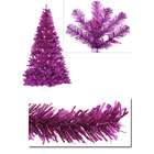 VCO 7 Pre Lit Champagne Artificial Tinsel Christmas Tree   Clear 