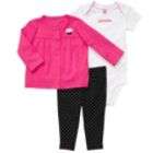 Carter’s® Infant Girls Set 3pc Cardigan Cupcake Pink Black