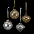   Silver and Gold Crackled Glass Ball and Onion Christmas Ornaments 3