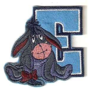 Eeyore Letter E in Pooh & Friends Disney Embroidered Iron On / Sew On 