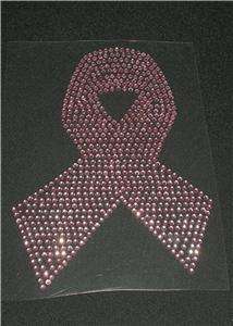Breast Cancer Awareness Pink Ribbon Rhinestone Iron On  