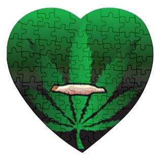 Jigsaw Puzzle Heart of Marijuana Joint and Leaf  Carsons Collectibles