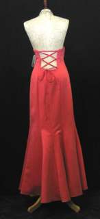 NWT Jessica McClintock Coral Satin Mermaid Dress Size 9  